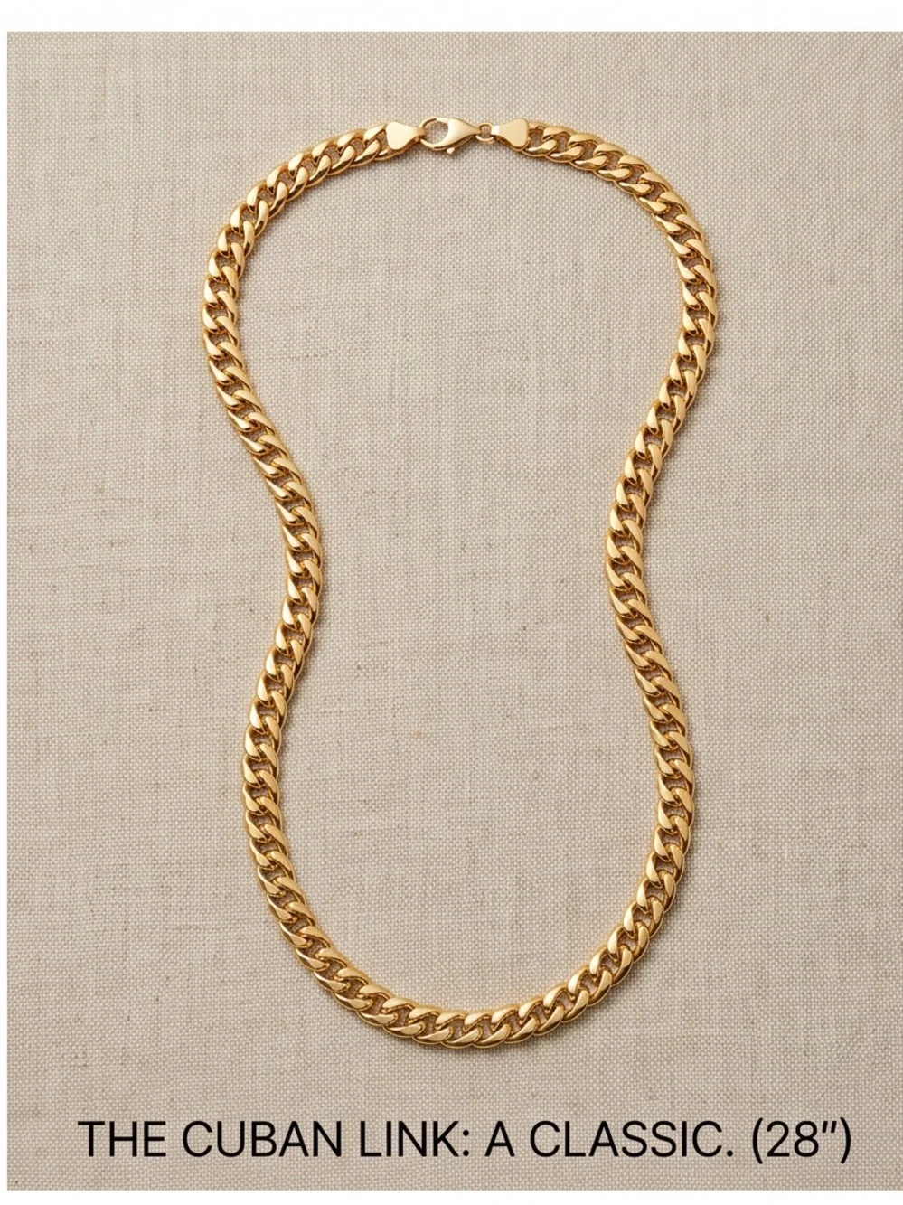 New Gold Tone Chunky Hefty Cuban Link Chain Necklace Unisex